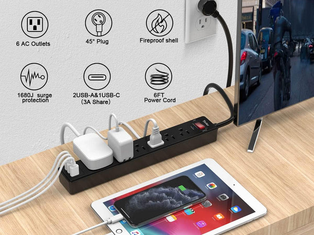 Product Image 2 - 6Ft Power Strip Surge 