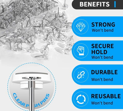 Product Image 3 - 150 PCS Clear Push Pin