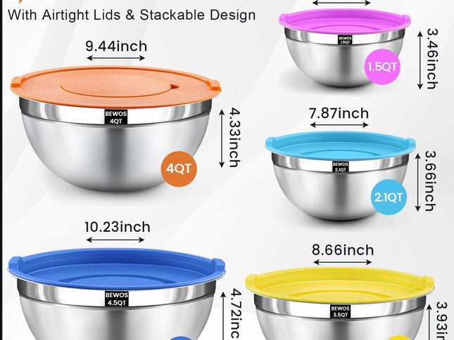 Product Image 2 - BEWOS Mixing Bowls wit