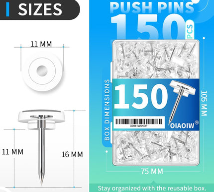 Product Image 2 - 150 PCS Clear Push Pin