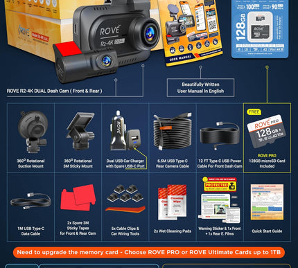 Product Image 6 - ROVE R2-4K DUAL Dash C