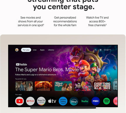 סטרימר Google TV 4K - בידור בסטרימינג מהיר לטלוויזיה עם שלט חיפוש קולי - צפייה בסרטים, תוכניות, טלוויזיה בשידור חי ונטפליקס ב-4K HDR - שליטה בבית חכם - נפח אחסון של 32 גיגה-בייט - דגם האזל
