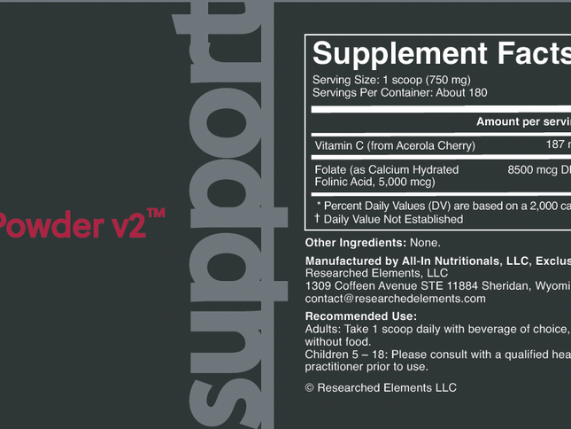 Folinic Acid Powder v2 (with Vitamin C)